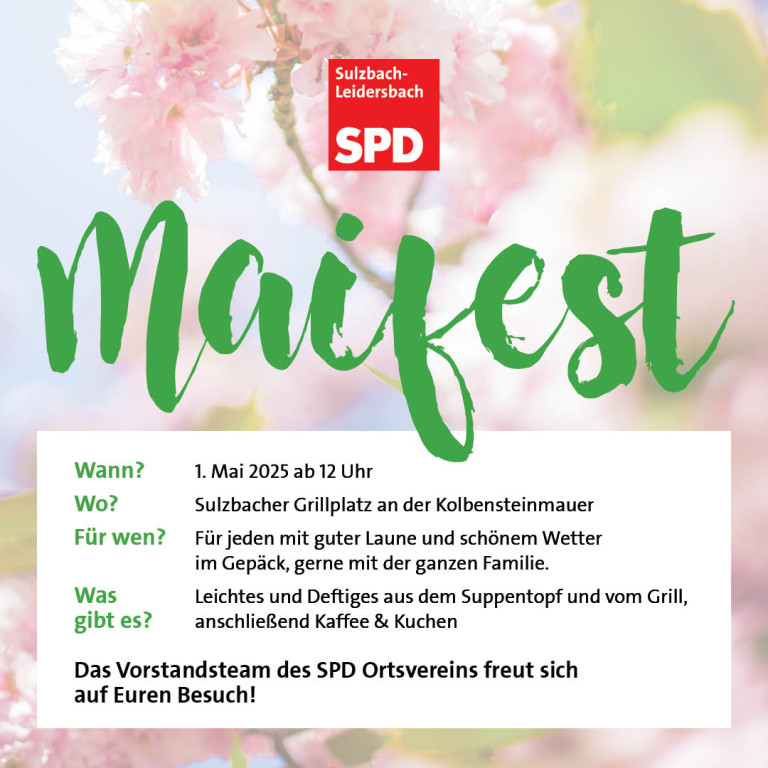Maifest" des SPD-Ortsvereins Sulzbach-Leidersbach