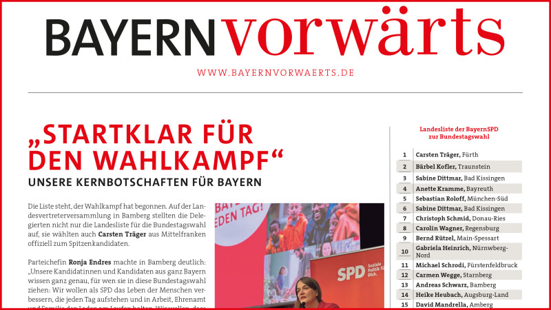 Vorschau auf den neuen BayernVorwärts